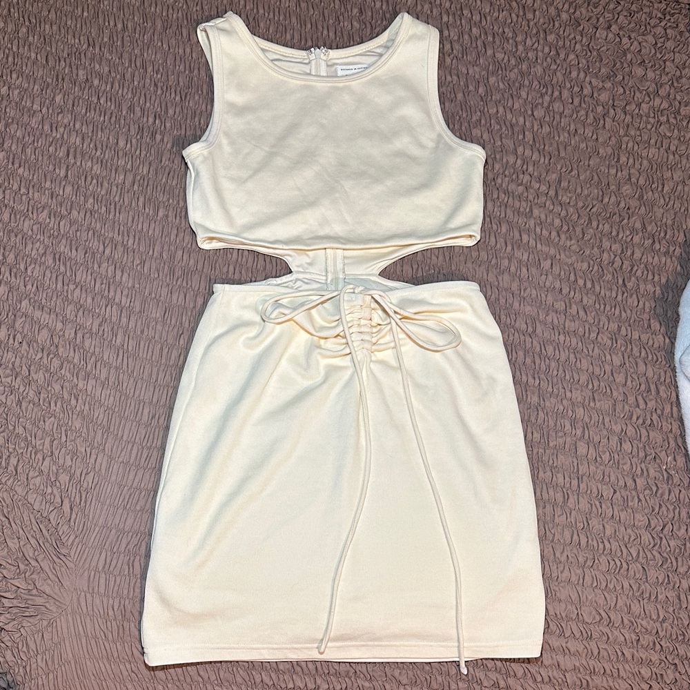 Sabo Skirt Ivory Dress with Zipper Detail